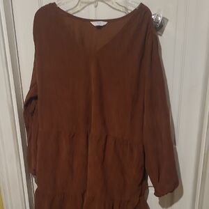 Time and Tru Chocolate Long Sleeve Top